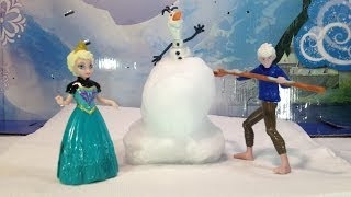 FROZEN Queen Elsa and Olaf meet Jack Frost from Rise of the Guardians Disney Movie Parody