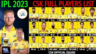 IPL 2023 | CSK Full & Final Squad | Chennai Super Kings Final Squad TATA IPL 2023 | CSK 2023 Squad