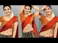 Actress MalavikaSharma Looks Breathtaking In Maroon Chiffon Saree