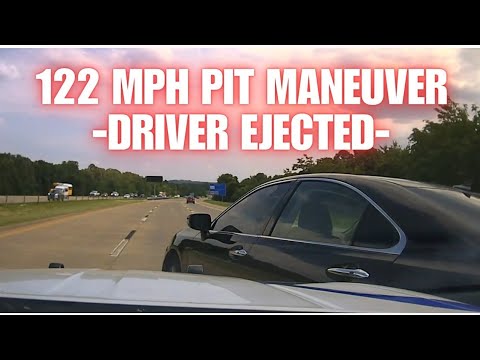 122 MPH PIT Maneuver on Lexus by Arkansas State Police - Female driver EJECTED! #pursuit #chase