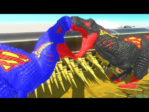 DARK SUPERMAN T-REX And SUPERMAN T-REX RESCUE DEATH CLIMB
