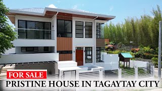ATTRACTIVE NICE LOOKING FACADE WITH POOL HOUSE TOUR B47 TAGAYTAY CITY  |BRAND NEW H&LOT FOR SALE