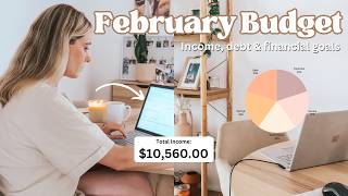 FEBRUARY Budget With Me 💸 My income, debt & financial goals as a content creator