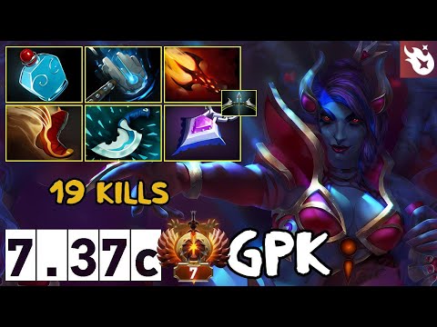 Queen of Pain Pos 2 | 19 kills | gpk | 7.37c | Immortal Dota