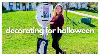 Decorating my Little Free Library for Halloween + spooky book haul!