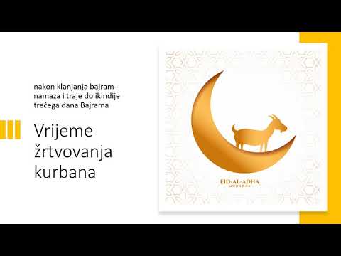 Islamski vjeronauk, 6. r. OŠ - Kurban - Prinošenje žrtve u islamu