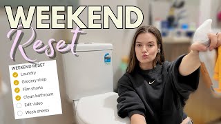 WEEKEND RESET VLOG | cleaning + productivity + grocery shopping
