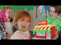 ADLEY S SLiME SHOP And Adley Is The BOSS Making A Play Pretend Craft Store With Alli Niko Dad