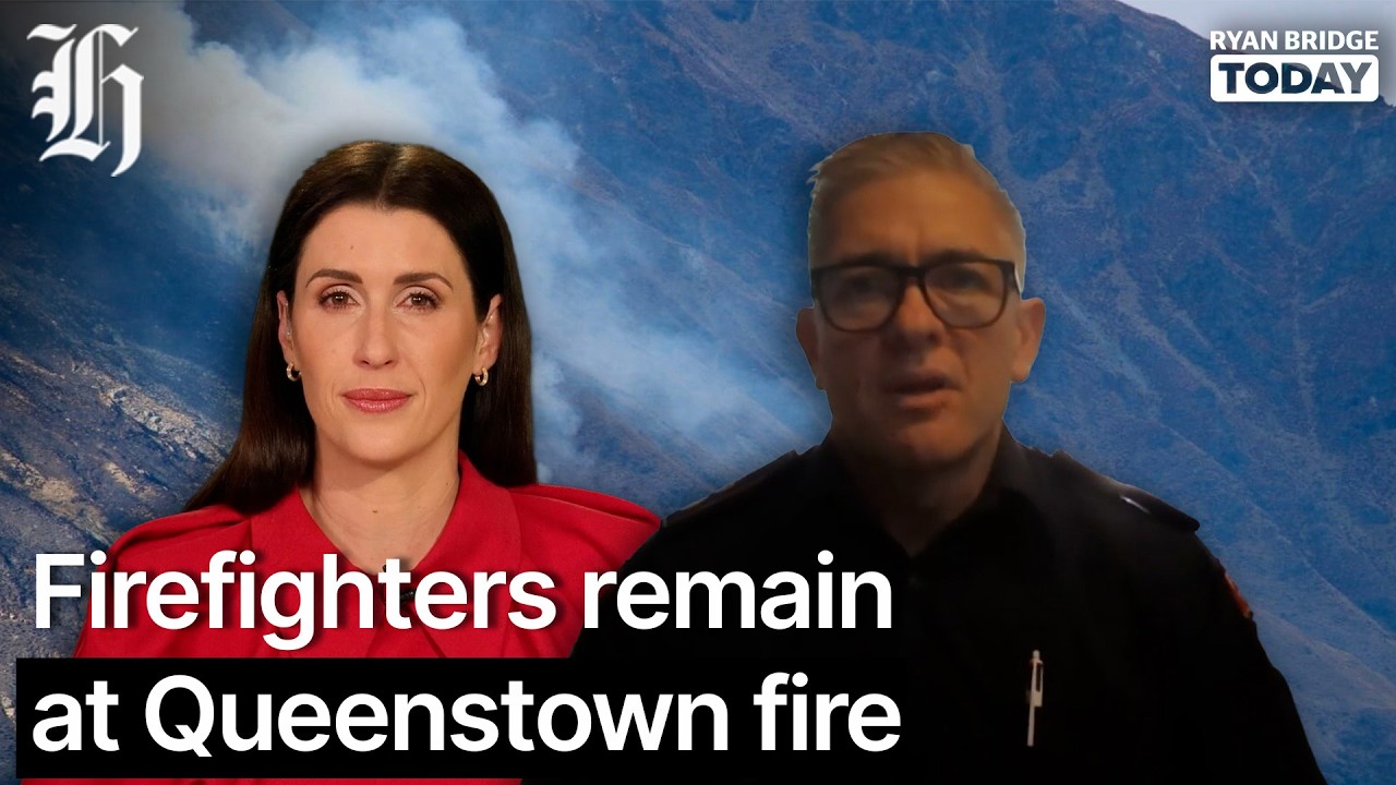 Firefighters remain at Queenstown fire with overnight rain bringing hope | Ryan Bridge TODAY