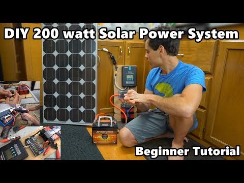 DIY 200 Watt 12 volt Solar Power System "The Minimalist" Beginner Tutorial