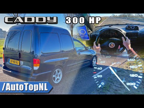 2001 VW Caddy 1.9 TDI 300HP *BIG TURBO* | 100-200 ACCELERATION & AUTOBAHN POV by AutoTopNL