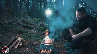 Surrounded by Powerful Storms - Forest Bushcraft Camp