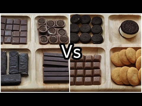 asmr filling platter with chocolate, Icecream, biscuit and cake