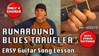 Blues Traveler Runaround EZ Beginner Guitar Song Lesson w strum patterns