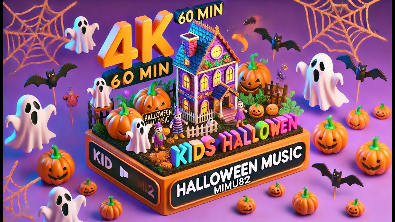 🎃 60-Minute Kids Halloween Music 🎵 | Fun Ghost Songs in 4K | Non-Stop Halloween Playlist