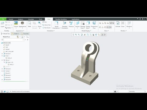 Creo part modeling Exercises tutorial for Beginners.