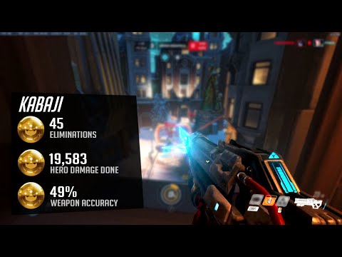 Kabaji Carry Soldier 76 - 45 elims! POTG! [ Overwatch Season 31 Top 500 ]