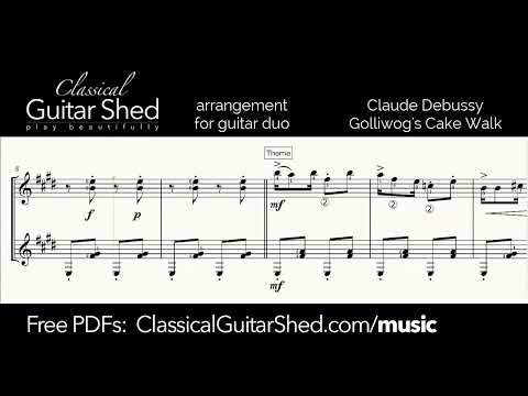[Free PDF] Claude Debussy - Golliwog's Cake Walk (duo)