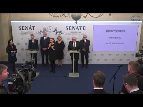 Brífink vedení Senátu pro 15. funkční období - Drahoš, Oberfalzer, Seitlová, Václavec a Vystrčil