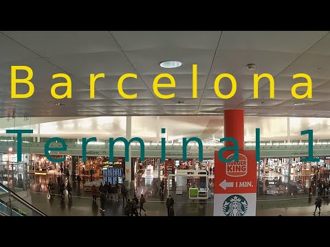 4K - Aeroporto de Barcelona - El Prat - BCN - Terminal 1 - caminhada matinal - janeiro de 2023