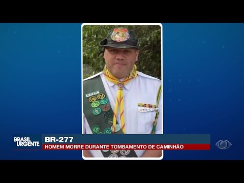 Homem morre após caminhão tombar na BR-277 em Fernandes Pinheiro