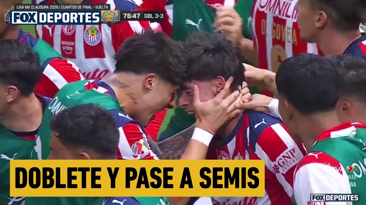 🤩 DOBLETE Y PASE A SEMIS Santiago Sandoval | Chivas 2-0 (3-3) Tigres | Cuartos de Final | Liga MX