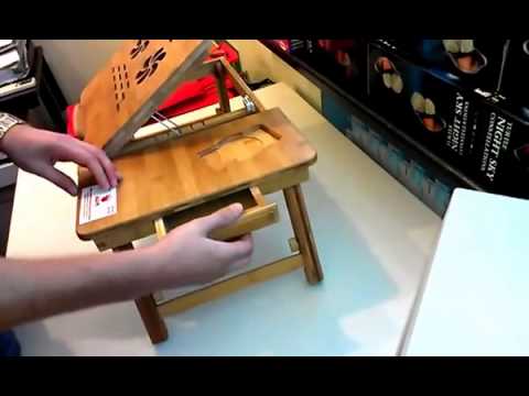 Видео Столик бамбуковый для ноутбука Bamboo