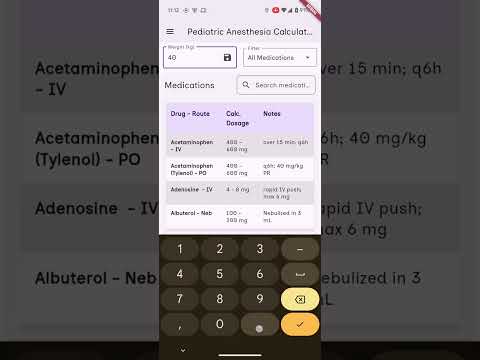 Peds Anesthesia Calculator