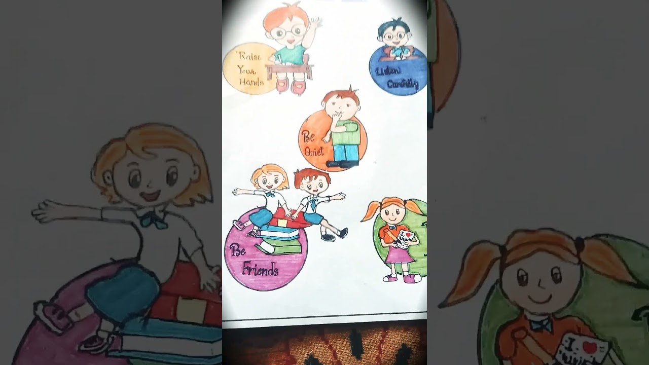 drawing on classroom rules 😇🥰 like and subscribe for more