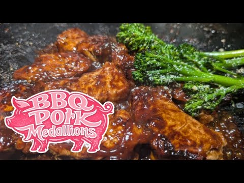 Griddled BBQ Pork Medallions with Buttery Parmesan Broccolini 🐖 🥦