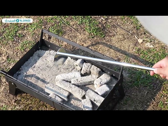 محراك جمر ستانلس ستيل عالي الجودة 39.5 سم- متين وق...