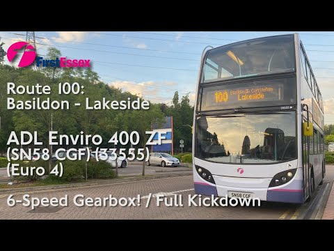 6-Speed Gearbox! Full Kickdown | First Essex Route 100 | SN58 CGF (33555) | ADL Enviro 400 ZF