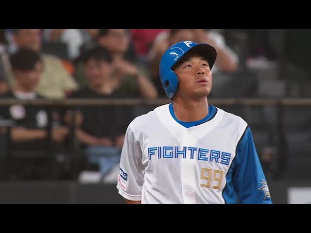 【2回裏】ファイターズ・王柏融 今季初スタメン初打席で2点タイムリー3ベースヒットを放つ!!  2023年8月16日 北海道日本ハムファイターズ 対 千葉ロッテマリーンズ