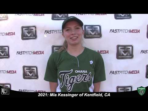 2021 Mia Kessinger First Base and Third Base Softball Skills Video - Ohana Tigers