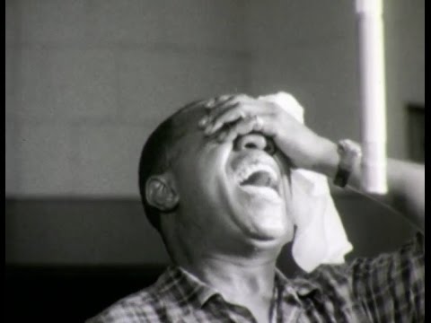 Louis Armstrong Records "I Ain't Gonna Give Nobody None of My Jelly Roll" - Rare Studio Film, 1959