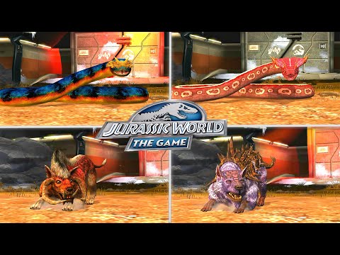 TITANOBOA vs GIGANTOPHIS Vs MEGISTOCURUS vs ARCHAEOPHICYON | JURASSIC WORLD THE GAME