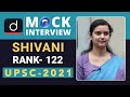Shivani Rank 122 UPSC 2021 English Medium Mock Interview Drishti IAS English
