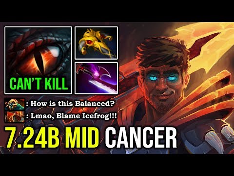 HOW TO SOLO MID DRAGON KNIGHT IN 7.24B with First Item Shadow Blade Even Huskar Can't Hurt DotA 2