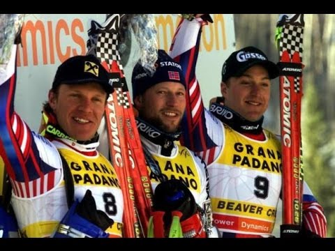 Hermann Maier & Lasse Kjus share super-G gold (WCS Vail 1999)