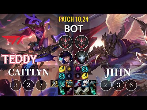 T1 Teddy Caitlyn vs Jhin Bot - KR Patch 10.24