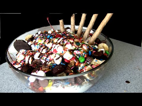 Massive Ice Cream Sundae Challenge (11,000 Calories)