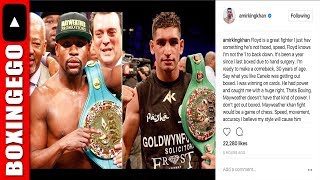 AMIR KHAN CHALLENGES FLOYD MAYWEATHER AGAIN! HE BELIEVES HE POSSESSES THE SECRET WEAPON TO WIN...