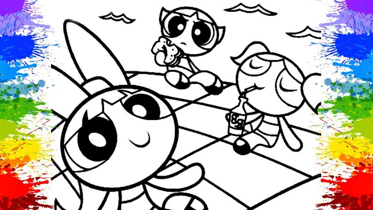 Colorindo As Meninas Superpoderosas The Powerpuff girls colouring crianças Cartoon for kids