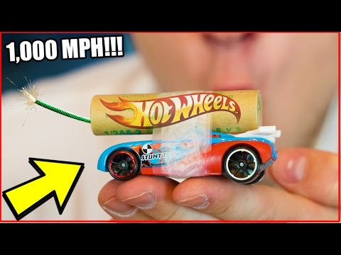 DIY ROCKET POWERED HOT WHEELS CAR! Fastest Toy Mod In The World (Experiment) Video