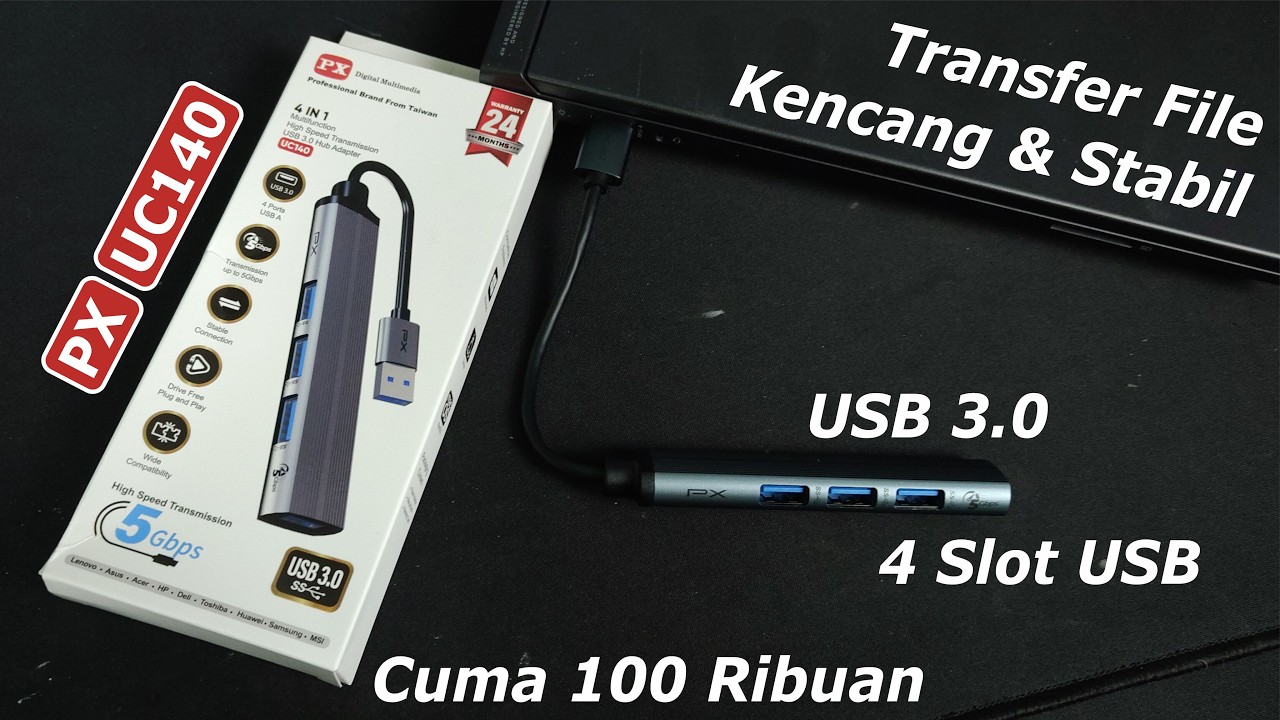 Kekurangan Port USB di Laptop/Komputer? Pakai ini PX UC140 USB HUB Adaptor 3.0 4 in 1