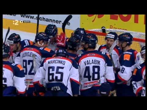 Slovensko - Kanada - posledné 2 min., góly Baranka, Mikúš, koniec zápasu (Nemecký pohár 2012)