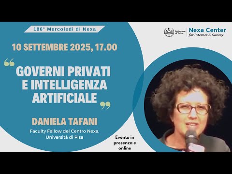 186° Mercoledì di Nexa - Governi privati e intelligenza artificiale