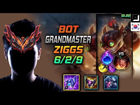 GrandMaster Bot Ziggs Build Luden's Tempest Arcane Comet - Ziggs Bot vs Sivir - LOL KR 12.22