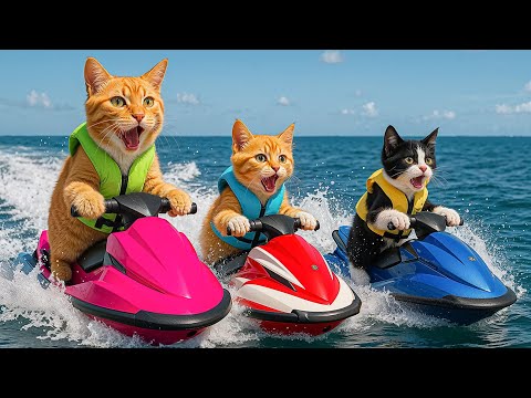 Mama Cat and Kitten’s Dream Vacation at the Seaside During the Holiday ☀️💙 Healing Moments