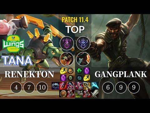 JAG TaNa Renekton vs Gangplank Top - KR Patch 11.4